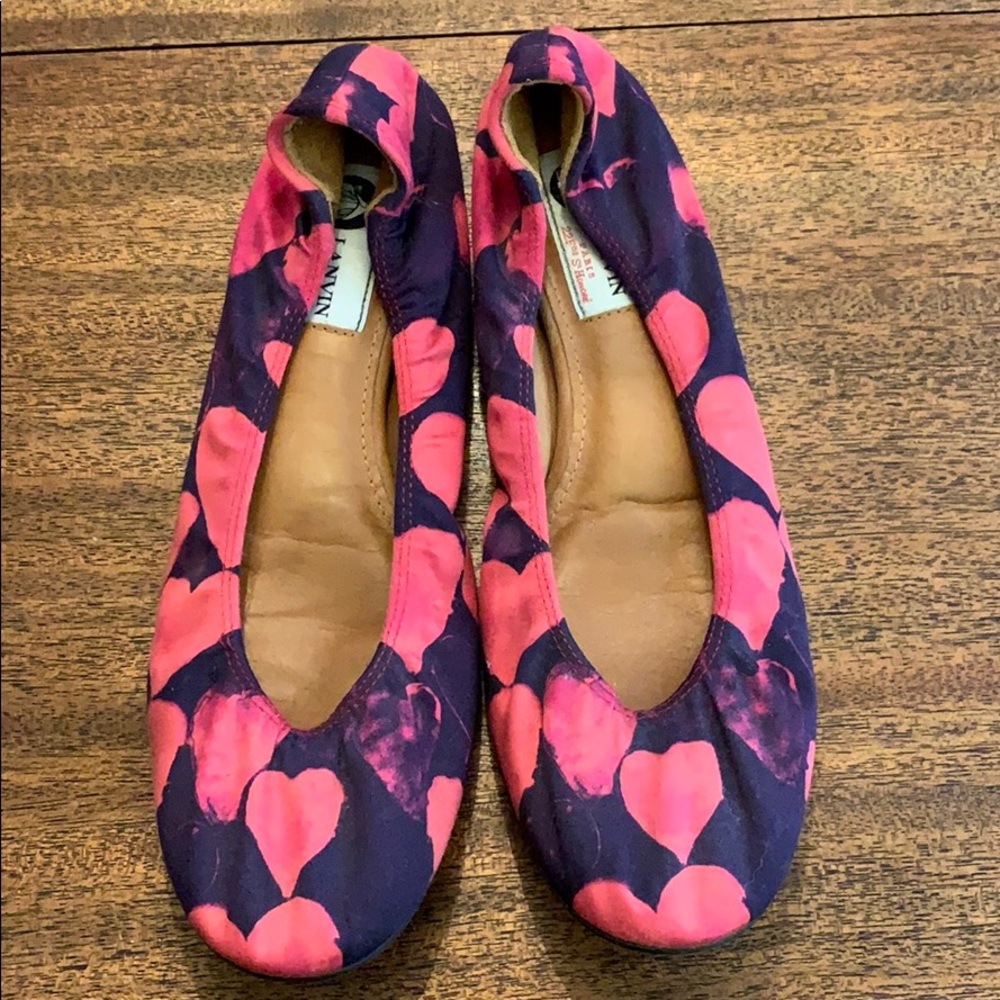 Lanvin heart flats size 39 1/2 with bag